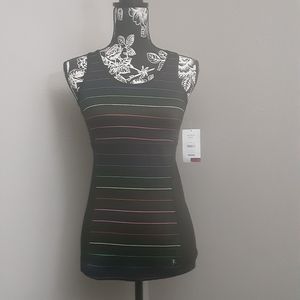 Danskin Now Black rainbox stripe tank